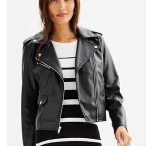 Faux Leather Moto Jacket